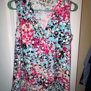 Anne Klein Pink and Blue Sleeveless Top